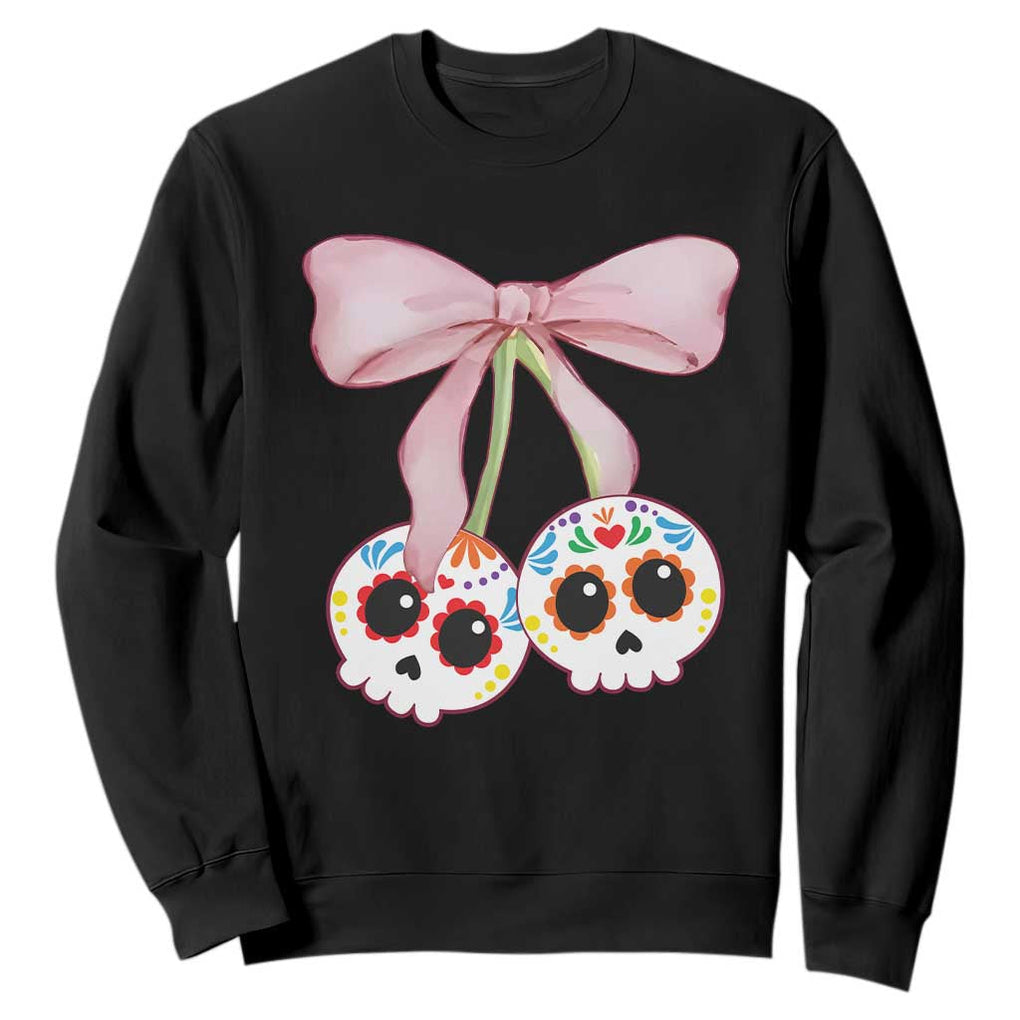 Day Of The Dead Sweatshirt Sugar Skull Pink Bow Coquette Aesthetic TS11 Black Print Your Wear