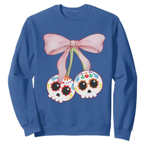 Day Of The Dead Sweatshirt Sugar Skull Pink Bow Coquette Aesthetic TS11 Royal Blue Print Your Wear