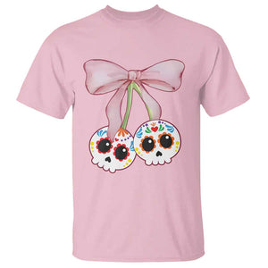 Day Of The Dead T Shirt Sugar Skull Pink Bow Coquette Aesthetic TS11 Light Pink Print Your Wear