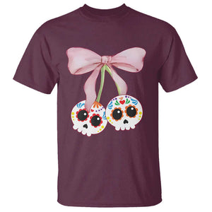 Day Of The Dead T Shirt Sugar Skull Pink Bow Coquette Aesthetic TS11 Maroon Print Your Wear