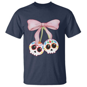 Day Of The Dead T Shirt Sugar Skull Pink Bow Coquette Aesthetic TS11 Navy Print Your Wear