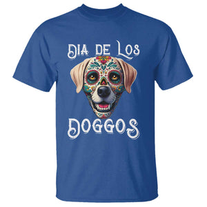 Day Of The Dead T Shirt Dia De Los Doggos Dog Calaca Face Painting TS11 Royal Blue Print Your Wear