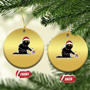 Funny Harris Supporter Christmas Ornament Xmas Black Cat With Bauble TS11 Circle Gold Print Your Wear