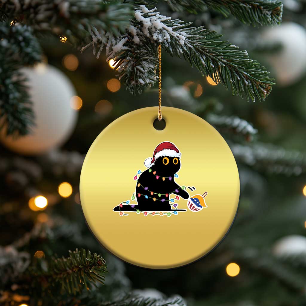 Funny Harris Supporter Christmas Ornament Xmas Black Cat With Bauble TS11 Print Your Wear