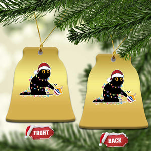 Funny Harris Supporter Christmas Ornament Xmas Black Cat With Bauble TS11 Bell Flake Gold Print Your Wear