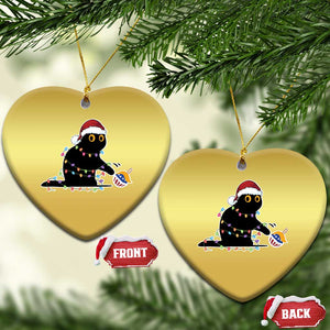 Funny Harris Supporter Christmas Ornament Xmas Black Cat With Bauble TS11 Heart Gold Print Your Wear