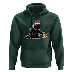 Funny Harris Supporter Hoodie Christmas Black Cat With Bauble TS11 Dark Forest Green Print Your Wear