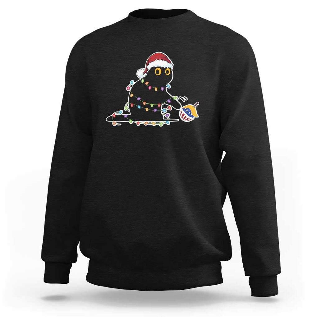 Funny Harris Supporter Sweatshirt Christmas Black Cat With Bauble TS11 Black Print Your Wear