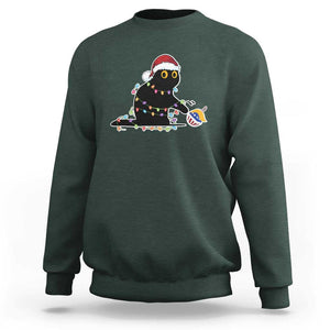 Funny Harris Supporter Sweatshirt Christmas Black Cat With Bauble TS11 Dark Forest Green Print Your Wear