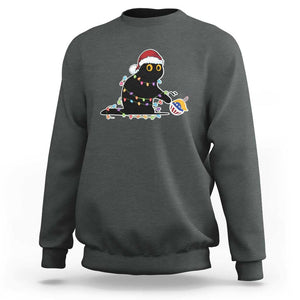 Funny Harris Supporter Sweatshirt Christmas Black Cat With Bauble TS11 Dark Heather Print Your Wear