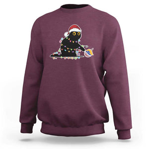 Funny Harris Supporter Sweatshirt Christmas Black Cat With Bauble TS11 Maroon Print Your Wear