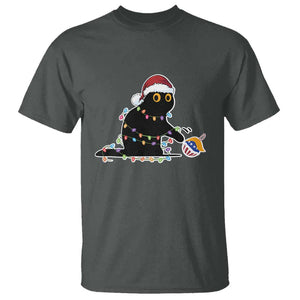 Funny Harris Supporter T Shirt Christmas Black Cat With Bauble TS11 Dark Heather Print Your Wear