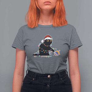 Funny Harris Supporter T Shirt For Women Christmas Black Cat With Bauble TS11 Charcoal Print Your Wear