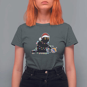 Funny Harris Supporter T Shirt For Women Christmas Black Cat With Bauble TS11 Dark Heather Print Your Wear