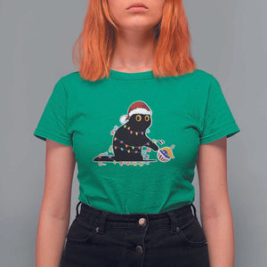 Funny Harris Supporter T Shirt For Women Christmas Black Cat With Bauble TS11 Irish Green Print Your Wear