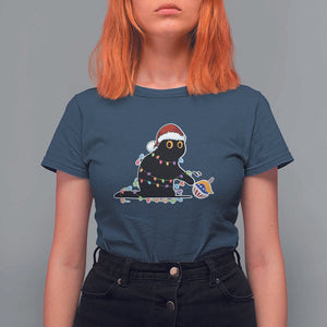 Funny Harris Supporter T Shirt For Women Christmas Black Cat With Bauble TS11 Navy Print Your Wear