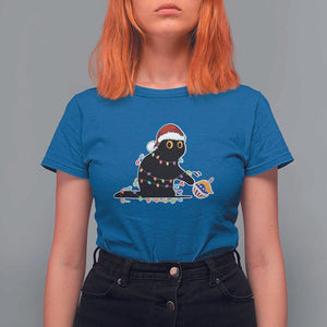 Funny Harris Supporter T Shirt For Women Christmas Black Cat With Bauble TS11 Royal Blue Print Your Wear