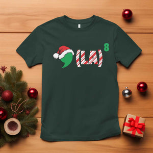 Harris Christmas T Shirt Comma La Kamala Candy Cane Xmas TS11 Dark Forest Green Print Your Wear