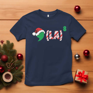 Harris Christmas T Shirt Comma La Kamala Candy Cane Xmas TS11 Navy Print Your Wear