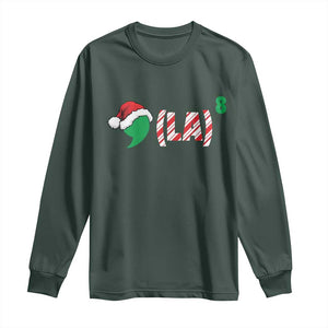 Harris Christmas Long Sleeve Shirt Comma La Kamala Candy Cane Xmas TS11 Dark Forest Green Print Your Wear