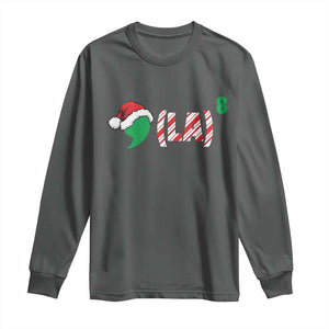 Harris Christmas Long Sleeve Shirt Comma La Kamala Candy Cane Xmas TS11 Dark Heather Print Your Wear