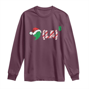 Harris Christmas Long Sleeve Shirt Comma La Kamala Candy Cane Xmas TS11 Maroon Print Your Wear