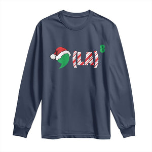 Harris Christmas Long Sleeve Shirt Comma La Kamala Candy Cane Xmas TS11 Navy Print Your Wear