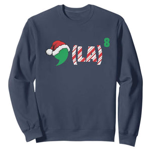 Harris Christmas Sweatshirt Comma La Kamala Candy Cane Xmas TS11 Navy Print Your Wear