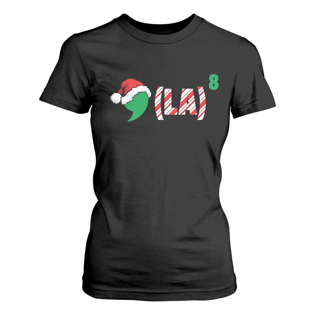 Harris Christmas T Shirt For Women Comma La Kamala Candy Cane Xmas TS11 Black Print Your Wear