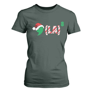 Harris Christmas T Shirt For Women Comma La Kamala Candy Cane Xmas TS11 Dark Forest Green Print Your Wear