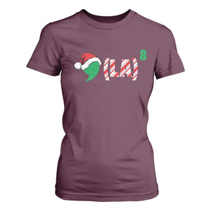 Harris Christmas T Shirt For Women Comma La Kamala Candy Cane Xmas TS11 Maroon Print Your Wear