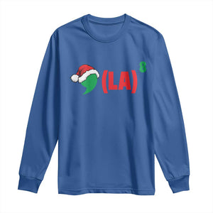 Harris Christmas Long Sleeve Shirt Comma La Kamala Santa Hat Xmas TS11 Royal Blue Print Your Wear