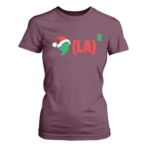 Harris Christmas T Shirt For Women Comma La Kamala Santa Hat Xmas TS11 Maroon Print Your Wear