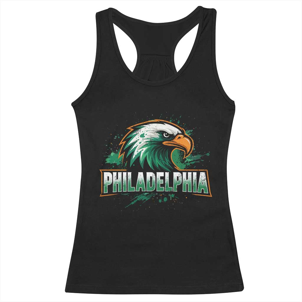 PFE Football Lover Racerback Tank Top Vintage Green Splash Sport Fan Game Day TS11 Black Print Your Wear