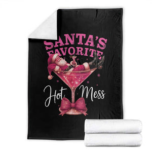 Funny Christmas Santas Favorite Hot Mess Throw Blanket Xmas Drinking Party TS11 Black Print Your Wear