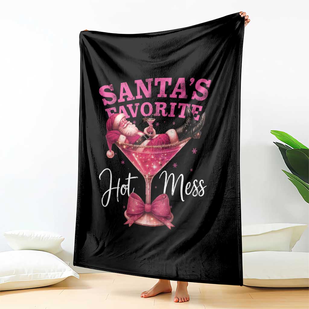 Funny Christmas Santas Favorite Hot Mess Throw Blanket Xmas Drinking Party TS11 Print Your Wear