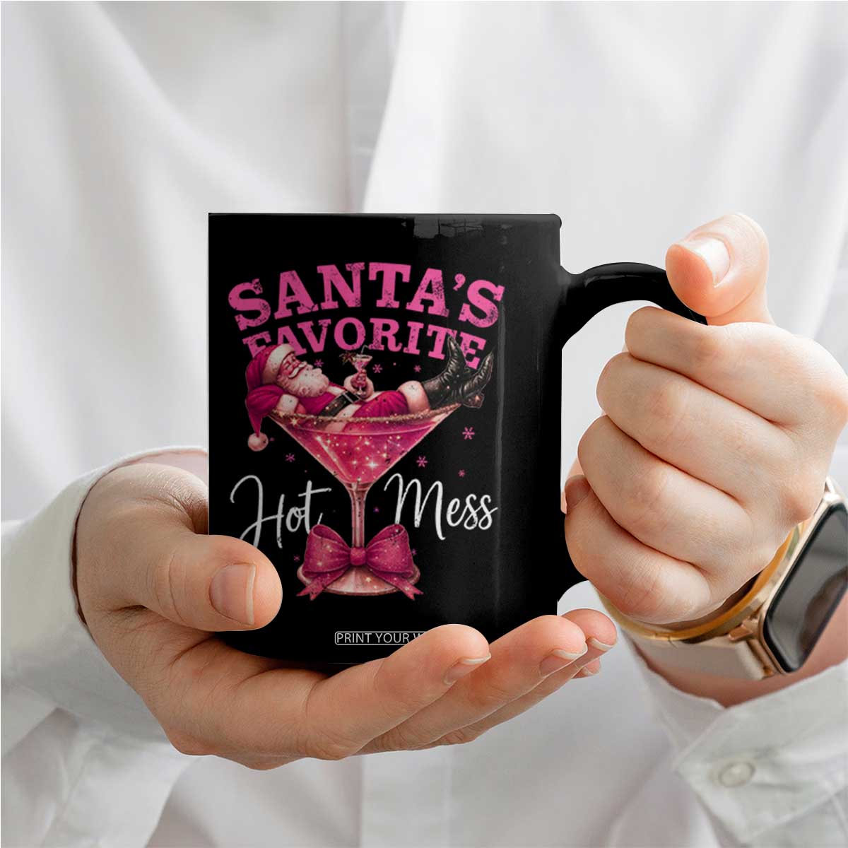 Funny Christmas Santas Favorite Hot Mess Coffee Mug Xmas Drinking Party TS11 Print Your Wear