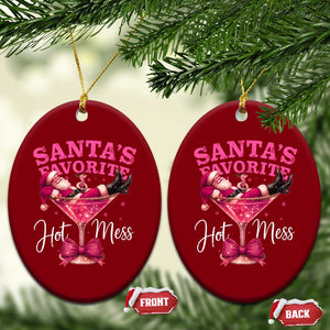 Funny Christmas Santas Favorite Hot Mess Ceramic Ornament Xmas Drinking Party TS11 Print Your Wear
