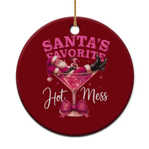 Funny Christmas Santas Favorite Hot Mess Ceramic Ornament Xmas Drinking Party TS11 1pc Red Print Your Wear
