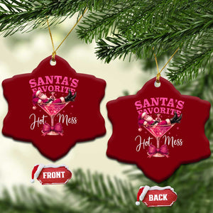 Funny Christmas Santas Favorite Hot Mess Ceramic Ornament Xmas Drinking Party TS11 Print Your Wear