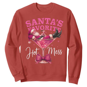 Funny Christmas Santas Favorite Hot Mess Sweatshirt Xmas Drinking Party TS11 Red Print Your Wear