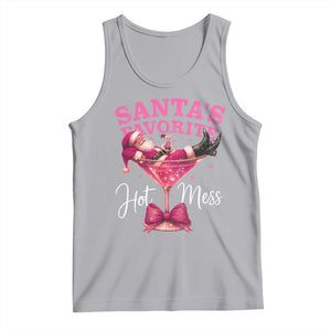 Funny Christmas Santas Favorite Hot Mess Tank Top Xmas Drinking Party TS11 Athletic Heather Print Your Wear