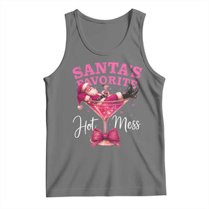 Funny Christmas Santas Favorite Hot Mess Tank Top Xmas Drinking Party TS11 Black Heather Print Your Wear