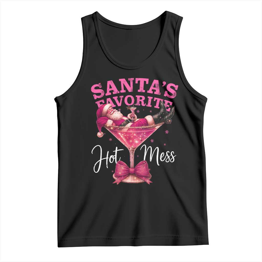 Funny Christmas Santas Favorite Hot Mess Tank Top Xmas Drinking Party TS11 Black Print Your Wear