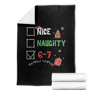 Funny 67 Christmas Throw Blanket Nice Naughty 67 Xmas Checklist TS11 Black Print Your Wear