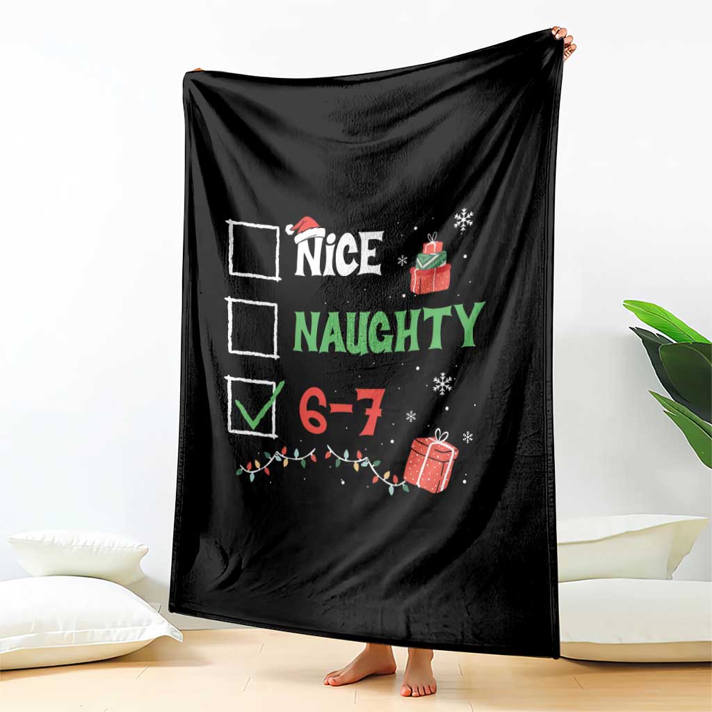 Funny 67 Christmas Throw Blanket Nice Naughty 67 Xmas Checklist TS11 Print Your Wear
