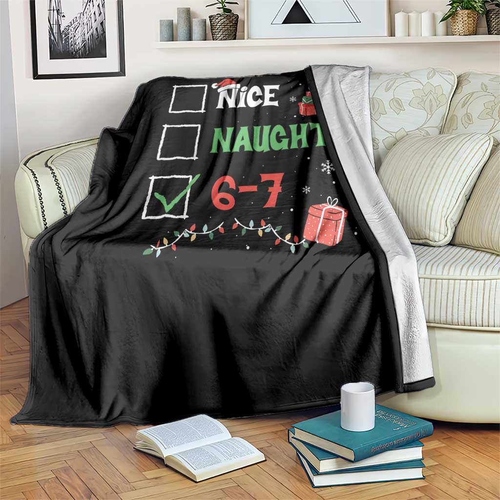 Funny 67 Christmas Throw Blanket Nice Naughty 67 Xmas Checklist TS11 Print Your Wear