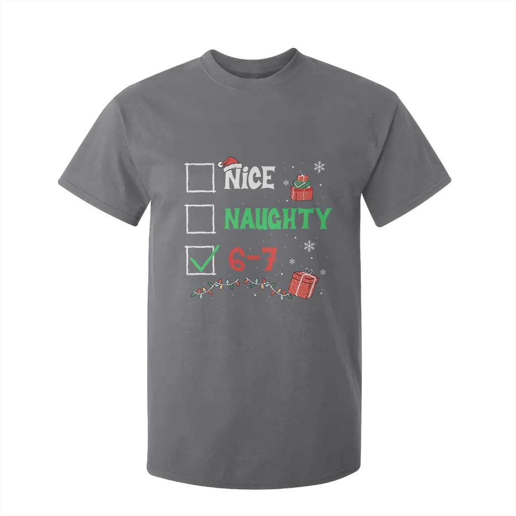 Funny 67 Christmas T Shirt For Kid Nice Naughty 67 Xmas Checklist TS11 Charcoal Print Your Wear