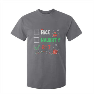 Funny 67 Christmas T Shirt For Kid Nice Naughty 67 Xmas Checklist TS11 Charcoal Print Your Wear