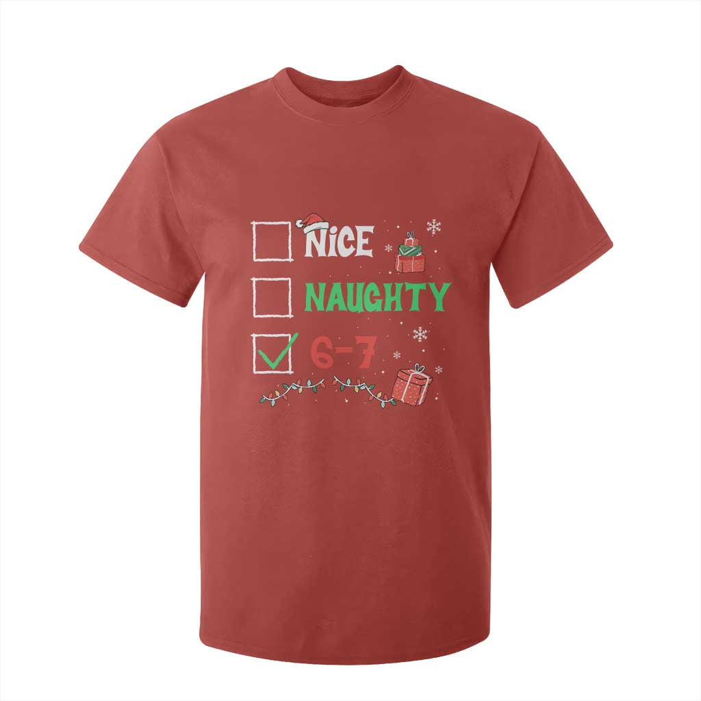 Funny 67 Christmas T Shirt For Kid Nice Naughty 67 Xmas Checklist TS11 Red Print Your Wear
